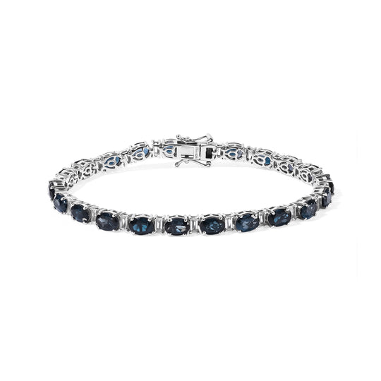 D'Joy London Blau Topas, Weißer Topas Armband ca. 20 cm 925 Silber Rhodiniert ca. 19,78 ct.