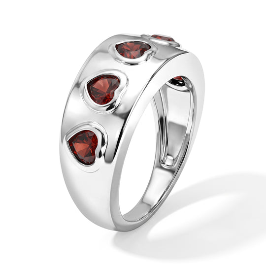 EVER TRUE Mosambik Granat Ring 316L Edelstahl (Größe 20.00) ca. 1,64 ct