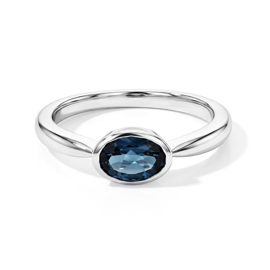 EVER TRUE London Blau Topas Ring Reine Bronze (Größe 19.00) ca. 0,89 ct