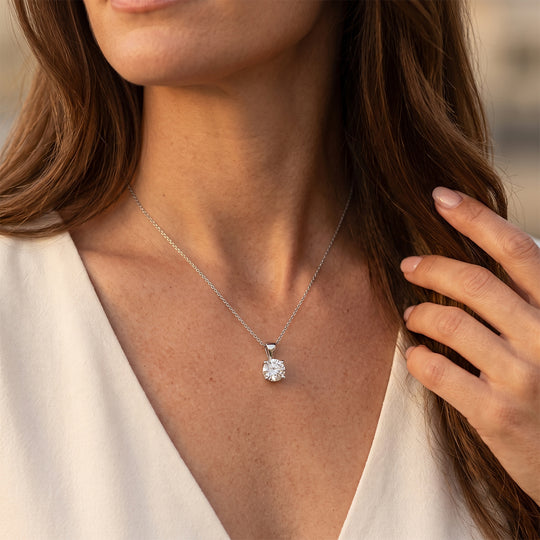 D'Joy Moissanit Anhänger 925 Silber Rhodiniert ca. 3,59 ct.