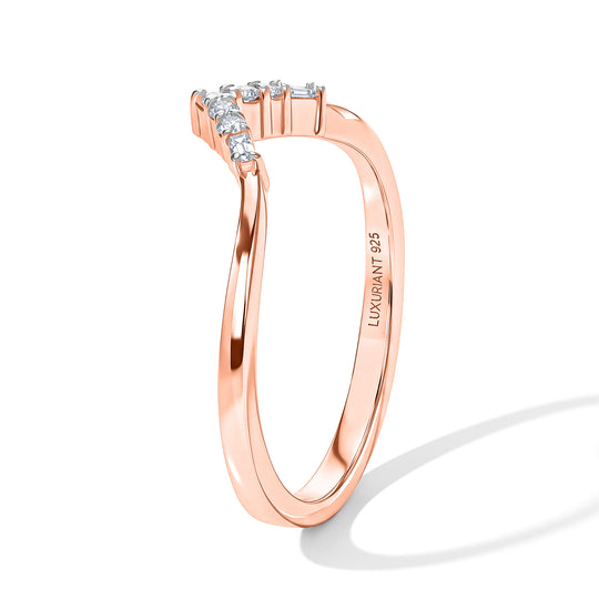 LUXURIANT DIAMOND - Lab Grown Diamant SI Ring 925 Silber 750 Roségold vermeil (Größe 17.00) ca. 0,06 ct
