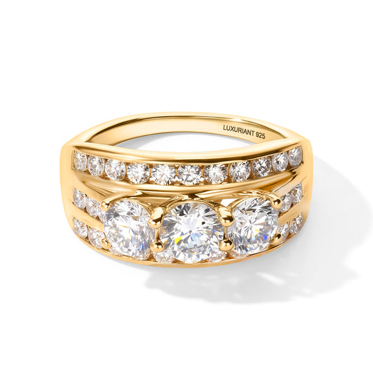 LUXURIANT DIAMOND - Lab Grown Diamant SGL zertifiziert SI-GH Ring 925 Silber Rhodiniert (Größe 17.00) (10-15 Werktage Lieferzeit) ca. 3.00 ct