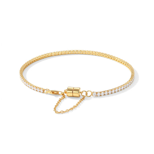 D'Joy Moissanit Armband ca. 18 cm 925 Silber Vergoldet ca. 2,72 ct.