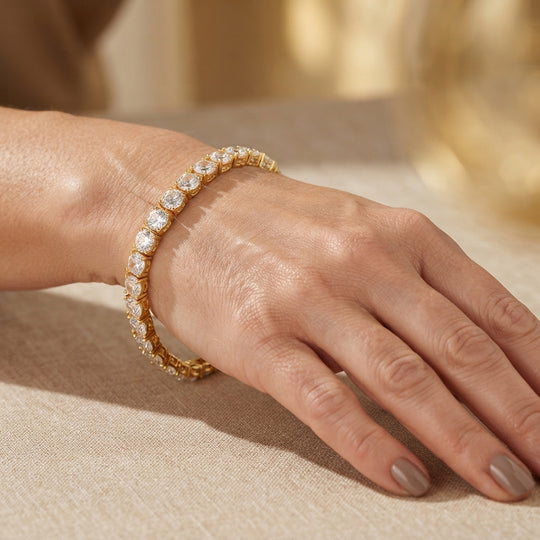 D'Joy Moissanit Armband ca. 20 cm 925 Silber Rhodiniert ca. 17,10 ct.