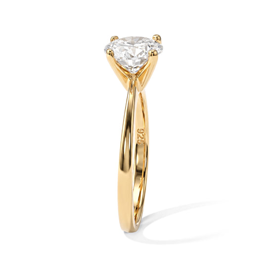 D'Joy GRA Zertifiziert Moissanit Ring 925 Silber Rhodiniert (Größe 20.00) ca. 2.00 ct