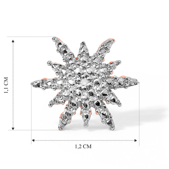 D'Joy Weißer Diamant Ohrringe 925 Silber 750 Vergoldet ca.