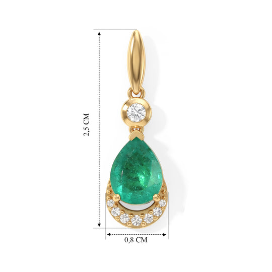 EVER TRUE Smaragd-Quarz Triplette, Weißer Zirkon Ohrringe Reine Bronze ca. 4,37 ct.