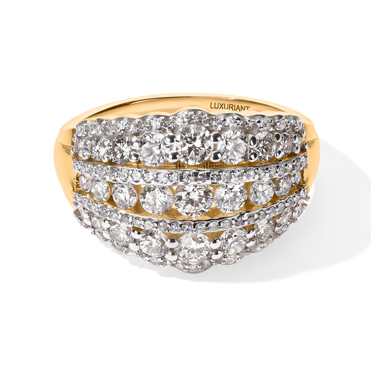 LUXURIANT DIAMOND - Lab Grown Diamant SI-GH Ring 925 Silber 750 Gelbgold vermeil (Größe 21.00) (5-1 Werktage Lieferzeit) ca. 1.95 ct