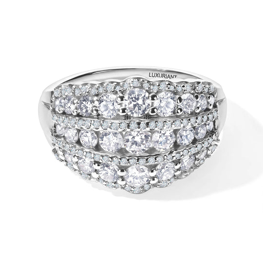 LUXURIANT DIAMOND - Lab Grown Diamant SI-GH Ring 925 Silber 750 Gelbgold vermeil (Größe 21.00) (5-1 Werktage Lieferzeit) ca. 1.95 ct