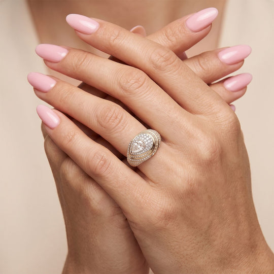 LUXURIANT DIAMOND - Lab Grown Diamant SI-GH Ring 925 Silber 750 Gelbgold vermeil (Größe 21.00) ca. 2,65 ct (10-15 Werktage Lieferzeit) 2.65 ct