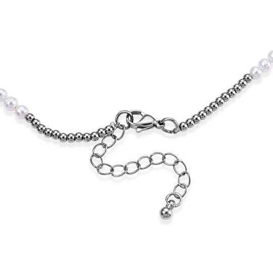 Weiße Süßwasser Perle (4-6 mm) Halskette ca. 45 cm Nickelfreies Messing 72.50 ct