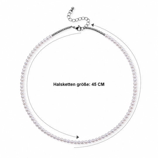 Weiße Süßwasser Perle (4-6 mm) Halskette ca. 45 cm Nickelfreies Messing 72.50 ct