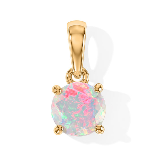 AA Natürlicher, äthiopischer Welo Opal Anhänger 925 Silber 750 Vergoldet (10-15 Werktage Lieferzeit) ca. 0.51 ct