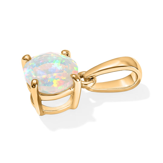 AA Natürlicher, äthiopischer Welo Opal Anhänger 925 Silber 750 Vergoldet (10-15 Werktage Lieferzeit) ca. 0.51 ct