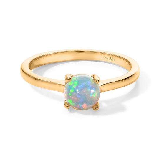 D'Joy AA Natürlicher, äthiopischer Welo Opal Ring 925 Silber 750 Vergoldet (Größe 16.00) (10-15 Werktage Lieferzeit) ca. 0,51 ct