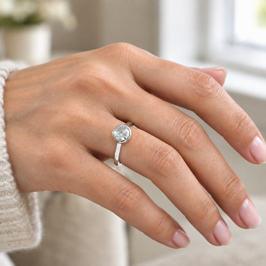 D'Joy Moissanit Ring 925 Silber Platiniert (Größe 16.00) ca. 1,28 ct