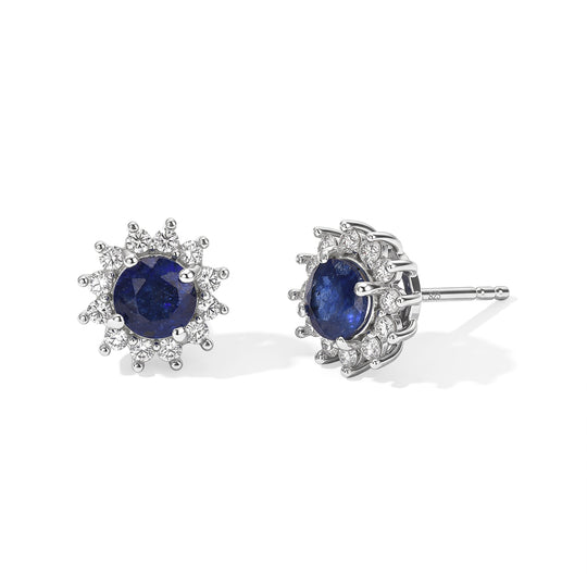 D'Joy Aquamarin, Weißer Zirkon Ohrringe 925 Silber Platiniert ca. 1.32 ct