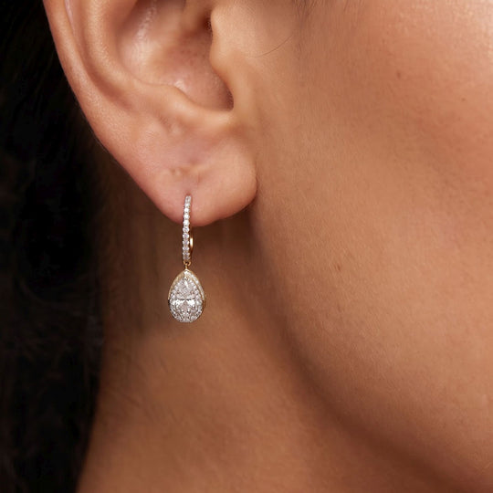 LUXURIANT DIAMOND - Lab Grown Diamant SI-GH Ohrringe 925 Silber 750 Gelbgold vermeil (10-15 Werktage Lieferzeit) ca. 2,42 ct.
