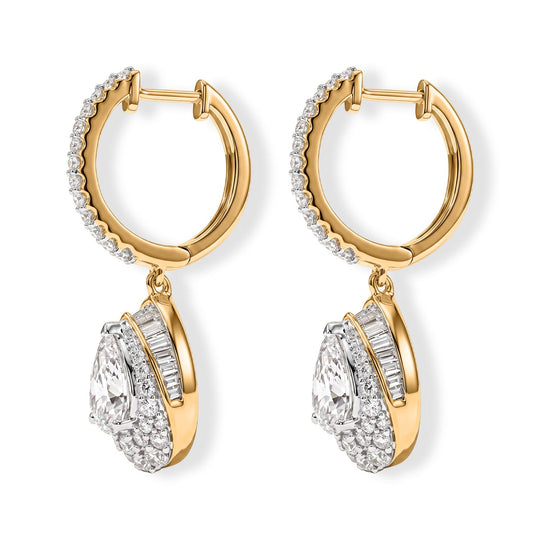 LUXURIANT DIAMOND - Lab Grown Diamant SI-GH Ohrringe 925 Silber 750 Gelbgold vermeil (10-15 Werktage Lieferzeit) ca. 2,42 ct.