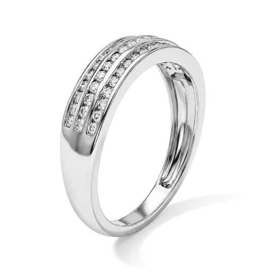 LUXURIANT DIAMOND - Lab Grown Diamant SI-GH Ring 925 Silber 750 Gelbgold vermeil (Größe 16.00) ca. 0,51 ct