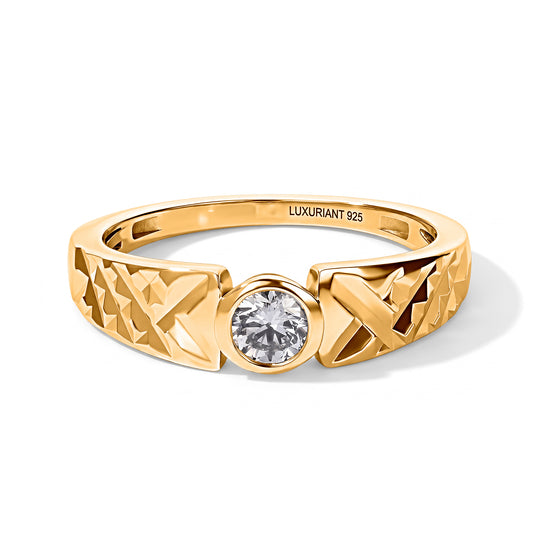 LUXURIANT DIAMOND - Lab Grown Diamant SI-GH Ring 925 Silber 750 Gelbgold vermeil (Größe 21.00) ca. 0,36 ct
