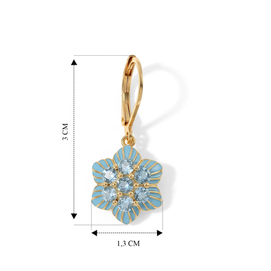 EVER TRUE Blauer Apatit Ohrringe Reine Bronze ca. 1.85 ct