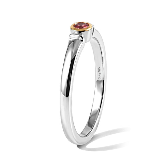 D'Joy Kagem Sambischer Smaragd Ring 925 Silber Platiniert und vergoldet (Größe 17.00) ca. 0,11 ct