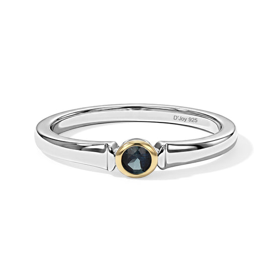 D'Joy Indicolite Ring 925 Silber Platiniert und vergoldet (Größe 17.00) ca. 0,11 ct