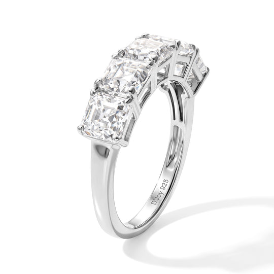 D'Joy Moissanit Ring 925 Silber Rhodiniert (Größe 20.00) ca. 3,02 ct