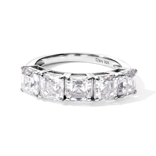 D'Joy Moissanit Ring 925 Silber Rhodiniert (Größe 20.00) ca. 3,02 ct