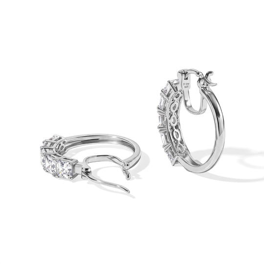 D'Joy Moissanit Ohrringe 925 Silber Rhodiniert ca. 6,99 ct.