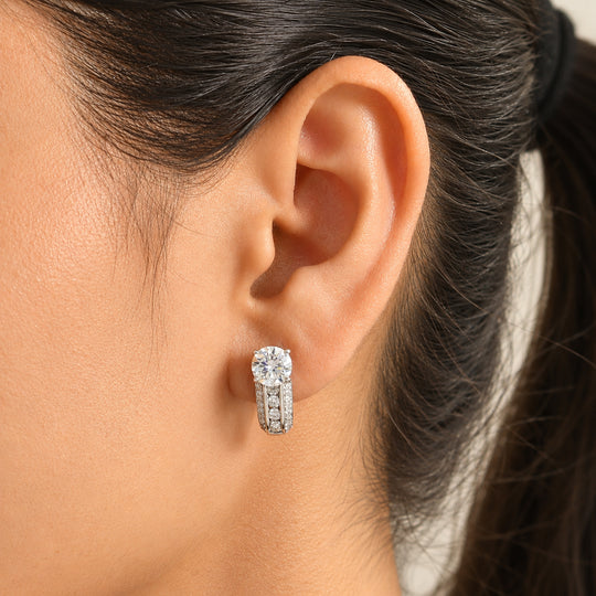 D'Joy Moissanit Ohrringe 925 Silber Rhodiniert ca. 2,78 ct.