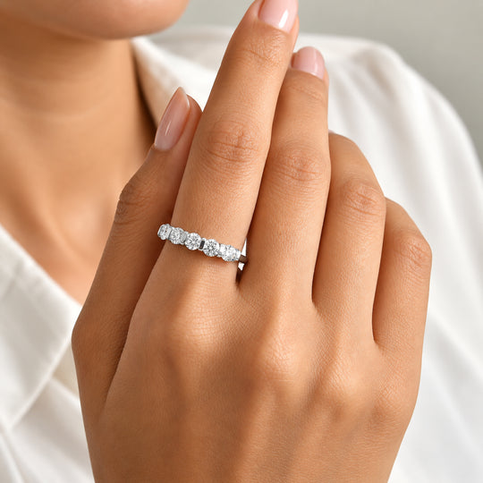 D'Joy Moissanit Ring 925 Silber Platiniert (Größe 20.00) ca. 1,17 ct