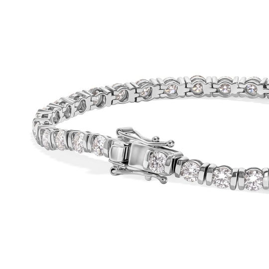 D'Joy Moissanit Armband ca. 20 cm 925 Silber Rhodiniert ca. 8,02 ct.