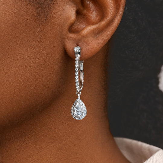 D'Joy Moissanit Ohrringe 925 Silber Rhodiniert ca. 0,55 ct.