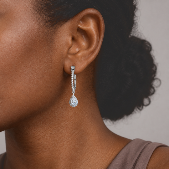D'Joy Moissanit Ohrringe 925 Silber Rhodiniert ca. 0,55 ct.