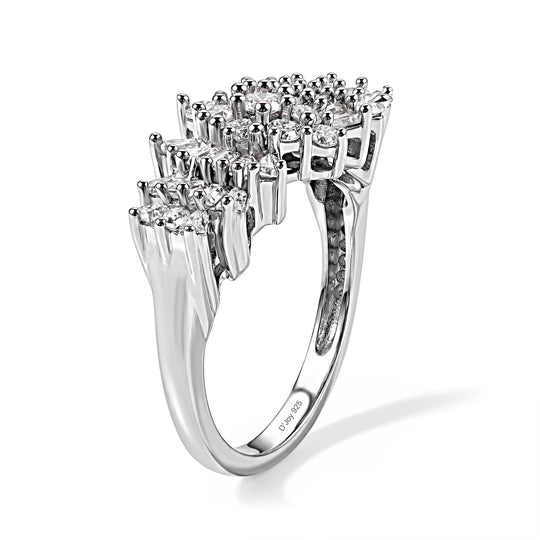 D'Joy Moissanit Ring 925 Silber Rhodiniert (Größe 17.00) ca. 1,11 ct