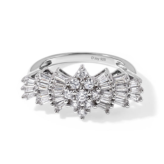 D'Joy Moissanit Ring 925 Silber Rhodiniert (Größe 17.00) ca. 1,11 ct