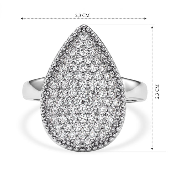EVER TRUE Weißer Zirkonia Ring Nickelfreies Messing Rhodiniert (Größe 16.00)