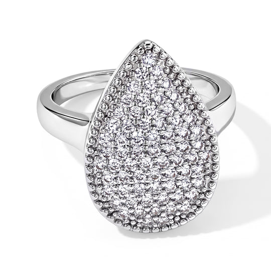 EVER TRUE Weißer Zirkonia Ring Nickelfreies Messing Rhodiniert (Größe 16.00)