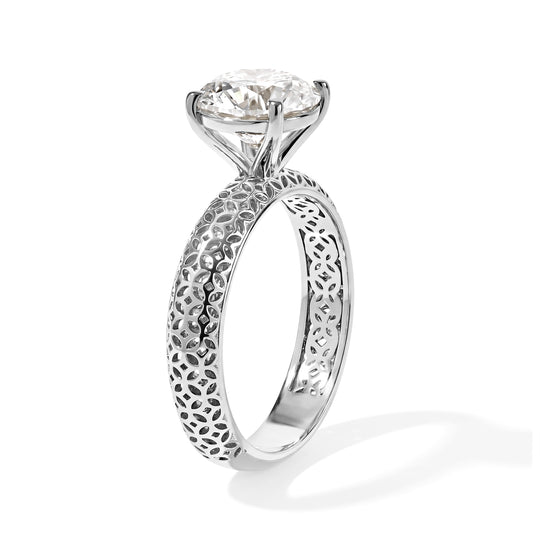 D'Joy Moissanit Ring 925 Silber Vergoldet (Größe 21.00) ca. 2,30 ct