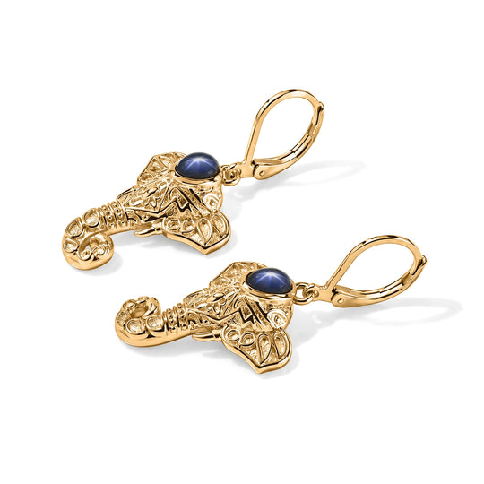 EVER TRUE Diffundierter Stern blauer Saphir Ohrringe Reine Bronze ca. 1.68 ct