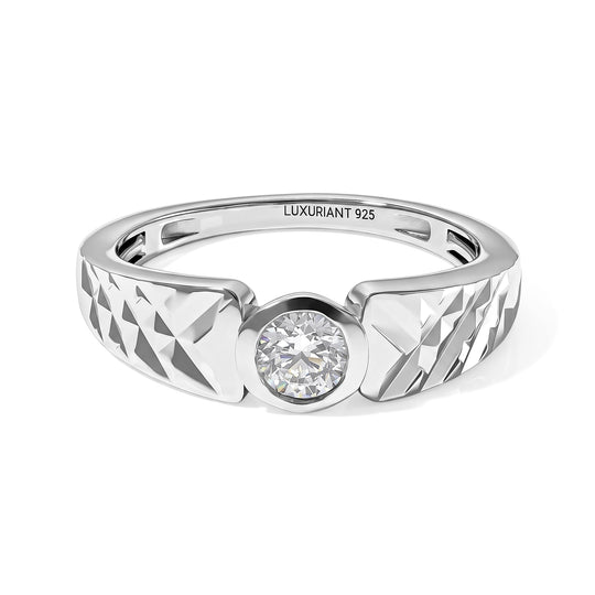 LUXURIANT DIAMOND - Lab Grown Diamant SI-GH Ring 925 Silber Rhodiniert (Größe 21.00) ca. 0,33 ct