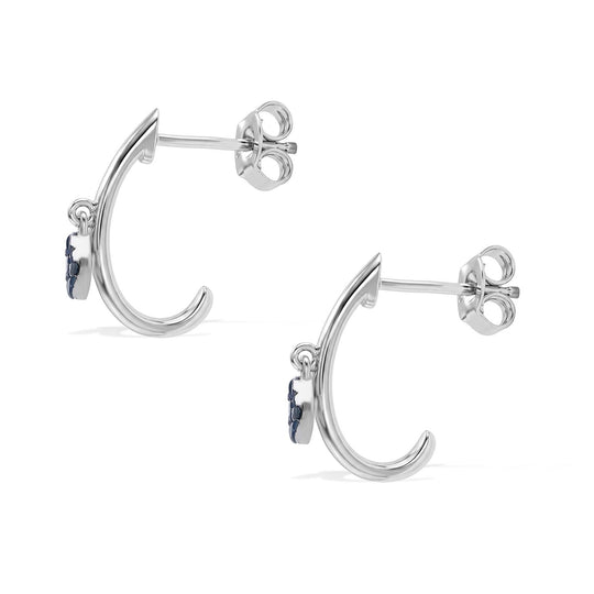 D'Joy Blauer Diamant (IR) Ohrringe 925 Silber Rhodiniert ca. 0.15 ct