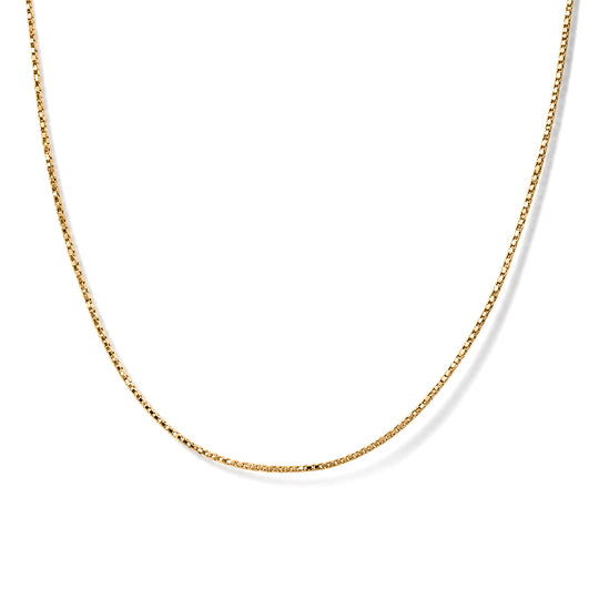 Venezianbox-Kette, 925 Silber 750 Vergoldet, ca. 45 cm