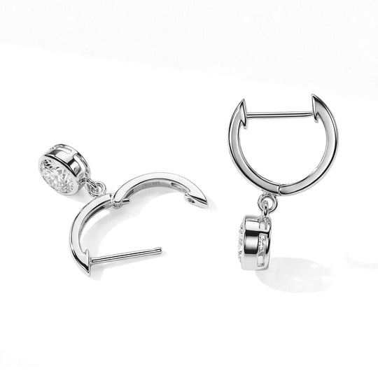 D'Joy GRA zertifiziert Moissanit Ohrringe 925 Silber Rhodiniert ca. 1.62 ct