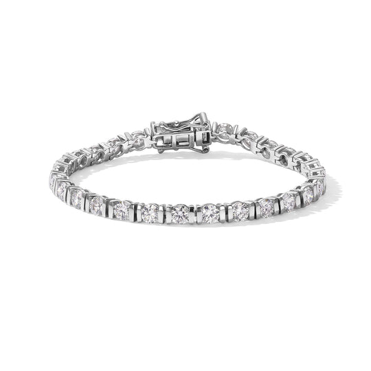 D'Joy Moissanit Armband ca. 20 cm 925 Silber Rhodiniert ca. 8,02 ct.