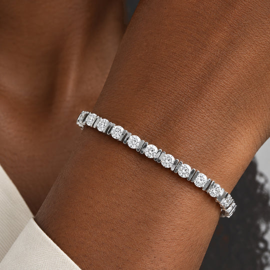 D'Joy Moissanit Armband ca. 20 cm 925 Silber Rhodiniert ca. 8,02 ct.