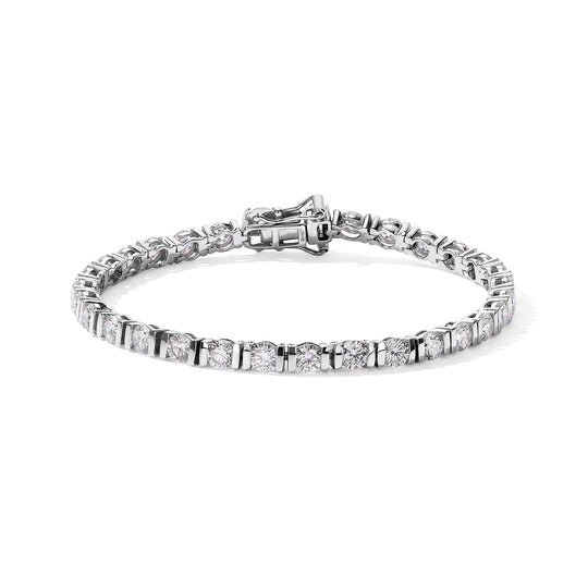 D'Joy Moissanit Armband ca. 20 cm 925 Silber Rhodiniert ca. 8,02 ct.