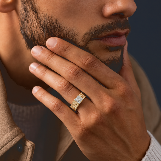 LUXURIANT DIAMOND - Lab Grown Diamant SI-GH Ring 925 Silber 750 Gelbgold vermeil (Größe 18.00) ca. 0,25 ct